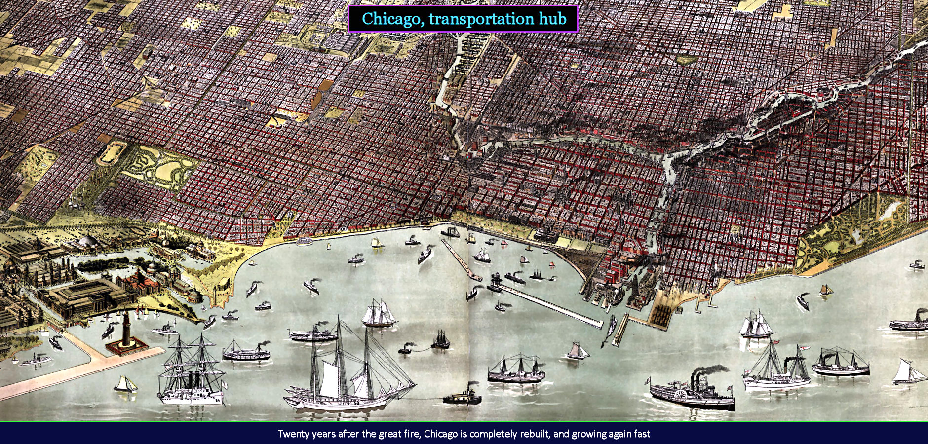 Chicago shipping, 1890 map
